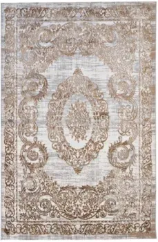 Radjab Carpet Бьянка Прямоугольник N004D 8090RK-B (1.4x2, Cream Shirink/Vizon Fdy)