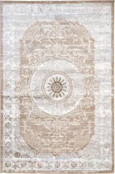 Radjab Carpet Бьянка Прямоугольник D026A 8817RK-B (1.2x1.8, Cream Shirink/Vizon Fdy)