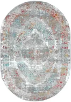 Milat Leda C797F-L-GRAY-BURGUNDY-OVAL (1.2x1.7)