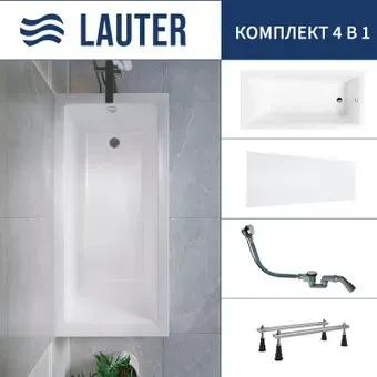 Lauter Athena 170x80 21090080 (с ножками, лицевым экраном и сифоном 21Y32000 хром)