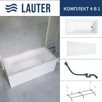 Lauter Athena 170x80 21090080 (с каркасом, лицевым экраном и сифоном 21Y32002 белый)