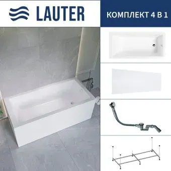 Lauter Athena 170x80 21090080 (с каркасом, лицевым экраном и сифоном 21Y32000 хром)