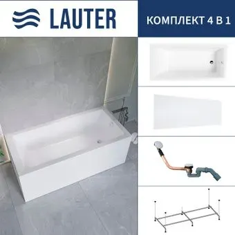Lauter Athena 170x80 21090080 (с каркасом, лицевым экраном и сифоном 21Y11030 хром)