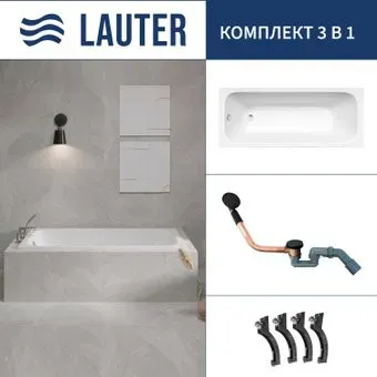 Lauter Victoria 2100817 170x70 с сифоном 21Y11021 (матовый черный)