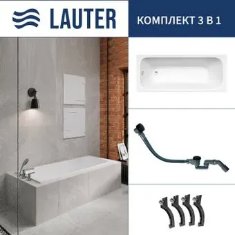 Lauter Victoria 2100815 150x70 с сифоном 21Y32001 (матовый черный)