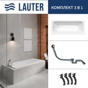 Lauter Victoria 2100815 150x70 с сифоном 21Y32000 (хром)