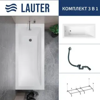 Lauter Estelle 180 21206080 (с каркасом и сифоном 21Y31000 хром)