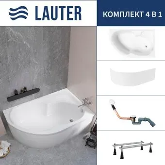 Lauter Geneva 170x105 2103170R (с ножками, лицевым экраном и сифоном 21Y11022 белый)