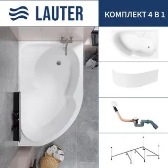 Lauter Geneva 170x105 2103170R (с каркасом, лицевым экраном и сифоном 21Y11022 белый)