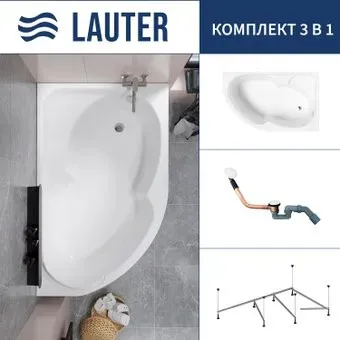 Lauter Geneva 170x105 2103170R (с каркасом и сифоном 21Y11022 белый)