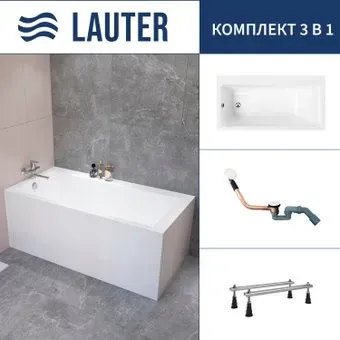 Lauter Seraphina 170x80 2112170L (с ножками и сифоном 21Y11022 белый)