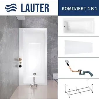 Lauter Seraphina 170x80 2112170L (с каркасом, лицевым экраном и сифоном 21Y11030 хром)