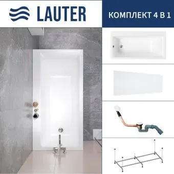 Lauter Seraphina 170x80 2112170L (с каркасом, лицевым экраном и сифоном 21Y11022 белый)