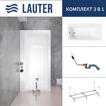 Lauter Seraphina 170x80 2112170L (с каркасом и сифоном 21Y11022 белый)