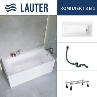 Lauter Seraphina 160x80 2112160R (с ножками и сифоном 21Y31000 хром)