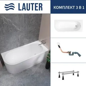 Lauter Monaco 170x72.5 2113170R (с ножками и сифоном 21Y11022 белый)