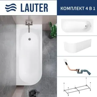 Lauter Monaco 170x72.5 2113170R (с каркасом, лицевым экраном и сифоном 21Y11022 белый)