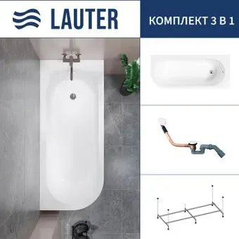 Lauter Monaco 170x72.5 2113170R (с каркасом и сифоном 21Y11022 белый)