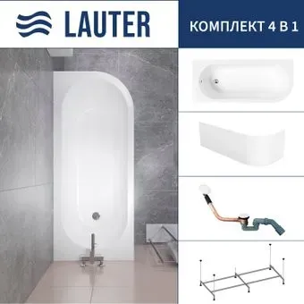 Lauter Monaco 170x72.5 2113170L (с каркасом, лицевым экраном и сифоном 21Y11022 белый)