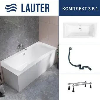 Lauter Belgravia 190x90 21110190 (с ножками и сифоном 21Y31000 хром)