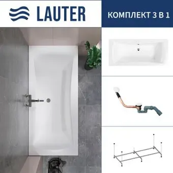 Lauter Belgravia 170x75 21110170 (с каркасом и сифоном 21Y11022 белый)