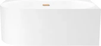 Wellsee Collaro Mini 140x70 28870504R (пристенная ванна (правая) белый глянец, экран, ножки, сифон-автомат золото)