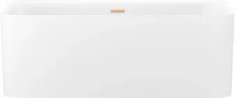 Wellsee Clermont 150x73 28260104R (пристенная ванна белый глянец, экран, ножки, сифон-автомат золото)