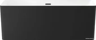 Wellsee Pure BY Wellsee 166x77 230703003 (отдельностоящая ванна белый глянец/матовый черный, экран, ножки, сифон-автомат матовый черный)
