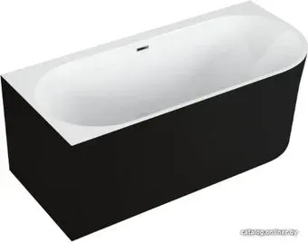 Polimat Sola 160x75 L (пристенная, черный матовый)