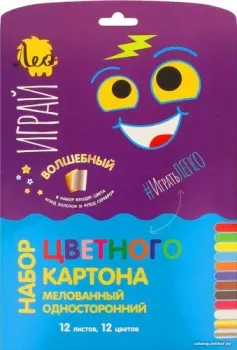 Лео Играй односторонний, мелованный LPCB-07 (12 л, 12 цв)
