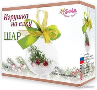 Санта Лючия Елочное украшение Шар 9х15 см 3268 С веткой