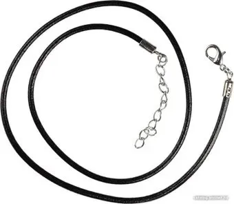 Zlatka Шнур кожаный с замком JL-010 45 см d 3 мм (№01 черный)