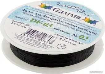 Zlatka Леска для бисера DF-03 d 0.3 мм 100 м (№02 черный)