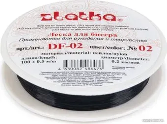 Zlatka Леска для бисера DF-02 d 0.2 мм 100 м (№02 черный)
