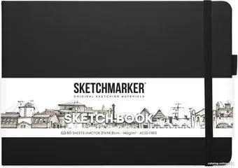 Sketchmarker Скетчбук 2314004SM (80 л, черный пейзаж)