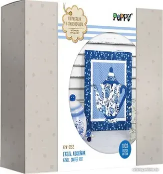 PEPPY Аппликация в стиле пэчворк CPW-0132 Гжель. Кофейник