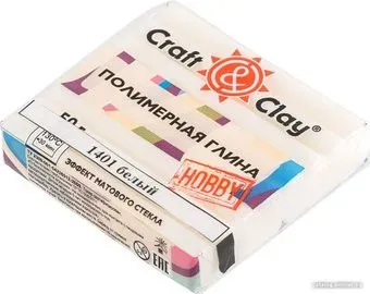 Craft&Clay полимерная глина CCH эффект матового стекла (50 г, 1401 белая)