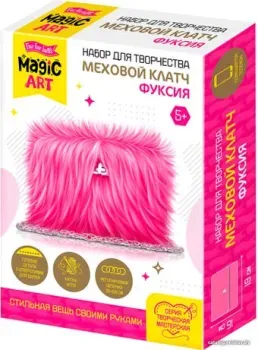 Десятое королевство Меховой клатч 05026 (фуксия)