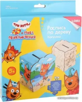 Lori Роспись по дереву. Копилка. Три кота Фнк-002