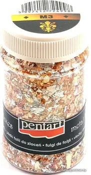 Pentart в хлопьях 100 мл (имитация золота, серебра и меди)