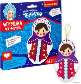 Bondibon Елочная игрушка из фетра. Матрешка ВВ3008