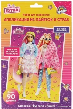 MultiArt Барби Аппликация стразами и пайетками GEMS&SEQART-BRB-EXTRA1