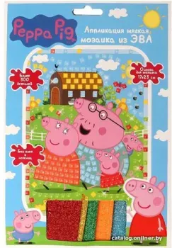 MultiArt Свинка Пеппа. Аппликация. Мягкая мозаика 100GLIT-APM-PP