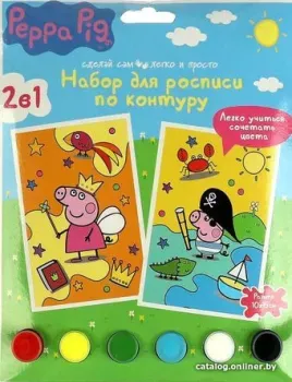 MultiArt Свинка Пеппа. Роспись по холсту 100CANV10X15X2-PP