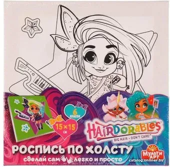 MultiArt Hairdorable. Роспись по холсту 100CANV15X15-HD