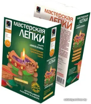 Фантазер Мастерская лепки глиняная свеча Живой огонек 217021