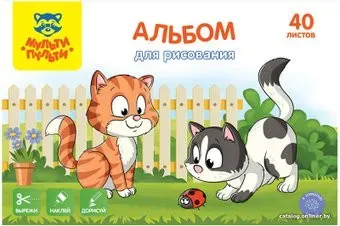 Мульти-пульти Вырежи, наклей, дорисуй. Котики А40В_44378 (40 л)