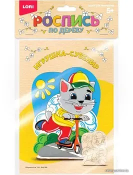 Lori Роспись по дереву. Игрушка-сувенир. Озорной котик Фнр-005