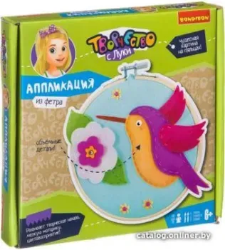 Bondibon Аппликация из фетра на пяльцах. Птичка-невеличка ВВ2697