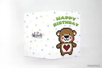 Wizardi Открытка. С Днем Рождения Мишка Wc0325